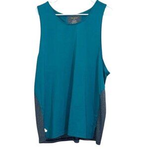 Tek Gear Mens XL Sleeveless Tank Top Turquoise & Gray Polyester/Spandex